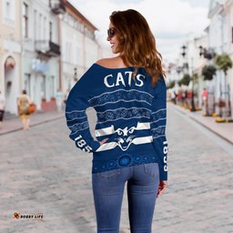 Cats Indigenous Off Shoulder Sweater Football Geelong