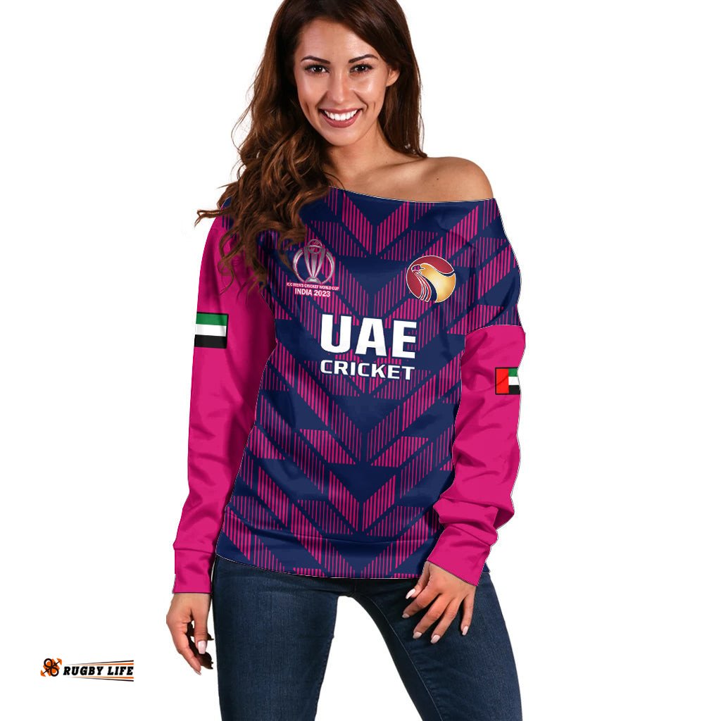 United Arab Emirates Cricket Off Shoulder Sweater Go UAE Dynamic Version 2023