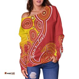 Custom Personalised King Island Off Shoulder Sweater Emu Aboriginal Tasmania Australia