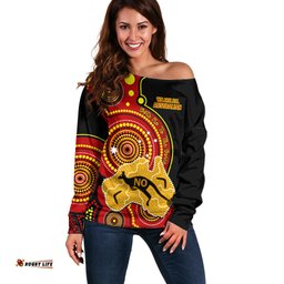 Personalised Australia Indigenous Off Shoulder Sweater We Are All Australian Vote NO To The Voice