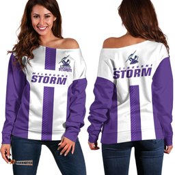 Storm Rugby Off Shoulder Sweater White Sporty Go Storm