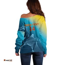Custom Sri Lanka Cricket Off Shoulder Sweater 2024 World Cup Go The Lions