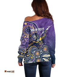 Personalised Storm Rugby Aboriginal Off Shoulder Sweater 2024 GO Storms