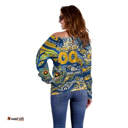 Custom NAIDOC Week 2024 Eagles Off Shoulder Sweater Aboriginal Animals Keep The Fire Burning