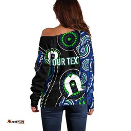 Personalised NAIDOC Off Shoulder Sweater Torres Strait For Our Elders