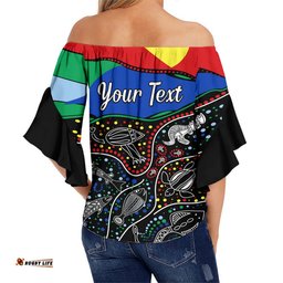 Custom Personalised NAIDOC Week Off Shoulder Sweater National Aborigines And Torres Strait Islander Animals Aboriginal