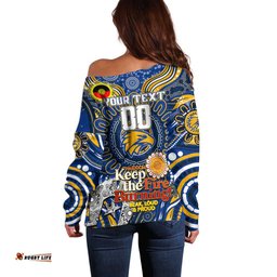 Custom West Coast Eagles NAIDOC Week 2024 Off Shoulder Sweater Mascot Football