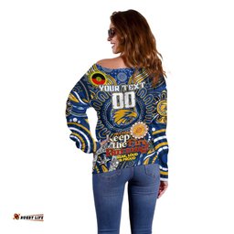 Custom West Coast Eagles NAIDOC Week 2024 Off Shoulder Sweater Mascot Football