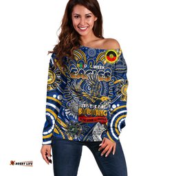 Custom West Coast Eagles NAIDOC Week 2024 Off Shoulder Sweater Mascot Football