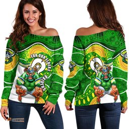 Raiders Mascot NRL Off Shoulder Sweater NAIDOC