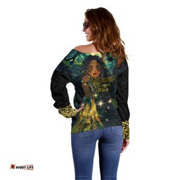 New Zealand Matariki Off Shoulder Sweater Rongo Mori Wellbeing and Good Luck