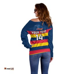 Personalised Adelaide Football Off Shoulder Sweater Go Crows Sporty Style