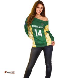 Custom Australia Basketball Off Shoulder Sweater Go Champions Aussie Opals National Color