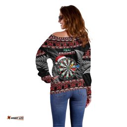 All I Want For Christmas Is Darts New Zealand Off Shoulder Sweater