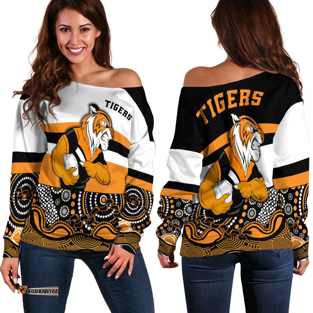 Tigers Indigenous Off Shoulder Sweater Wests
