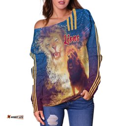 Custom Personalised Brisbane Women's Off Shoulder Sweater Lions 3D Sport Style