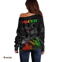 Personalised NRL Panthers Australia Day Off Shoulder Sweater Proud Of Our Boys Black