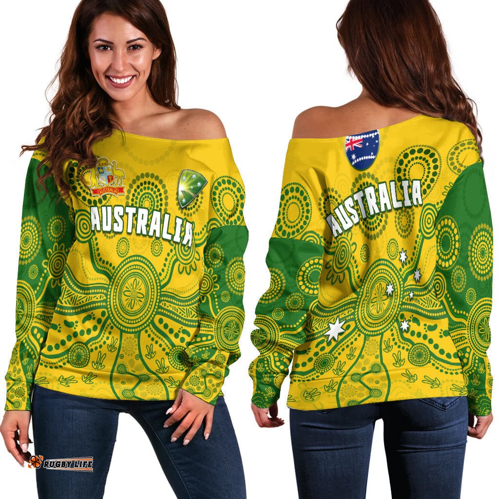 Cricket Australia Off Shoulder Sweater Aussie Indigenous Special Version