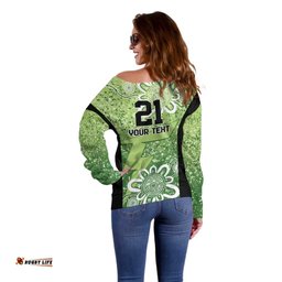 Australian Thunder Cricket Custom Off Shoulder Sweater Minimalism Aboriginal