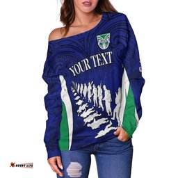 Custom Personalised Warriors Anzac Women Off Shoulder Sweater Maori Pattern Always Remember Them