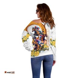 Melbourne Cup Australia Off Shoulder Sweater Horse Racing Happy 164th Anniversary