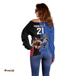 Custom Kangaroos and Bombers Off Shoulder Sweater Together Sporty Style