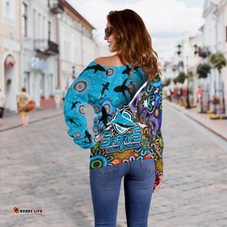 Cronulla Sutherland Women Off Shoulder Sweater Sharks Indigenous Aboriginal