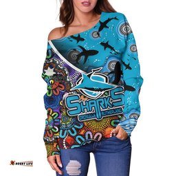 Cronulla Sutherland Women Off Shoulder Sweater Sharks Indigenous Aboriginal