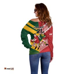 Australia Tonga Rugby Pacific Custom Off Shoulder Sweater The Kangaroos and Mate Ma'a Tonga