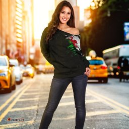 Wales in Me Women's Off Shoulder Sweater Special Grunge Style