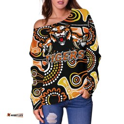 Wests Women Off Shoulder Sweater Rugby Tigers Indigenous