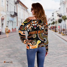 Wests Women Off Shoulder Sweater Rugby Tigers Indigenous