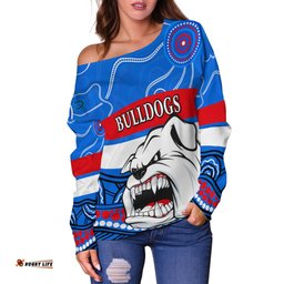 Bulldogs Indigenous Off Shoulder Sweater Western Football