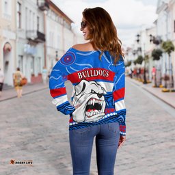Bulldogs Indigenous Off Shoulder Sweater Western Football