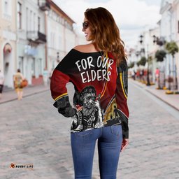NAIDOC Week Off Shoulder Sweater Aboriginal Art For Our Elders