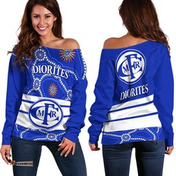 Mines Rovers Football Club Off Shoulder Sweater Goldfields Football Indigenous Diorites