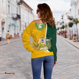 Off Shoulder Sweater Australia Coat Of Arm In Rugby Style