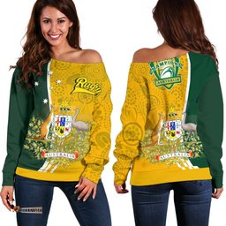 Off Shoulder Sweater Australia Coat Of Arm In Rugby Style