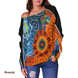 NAIDOC Week Off Shoulder Sweater Aboriginal and Torres Strait Islander Together