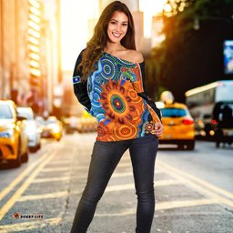 NAIDOC Week Off Shoulder Sweater Aboriginal and Torres Strait Islander Together