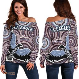 Warringah Women Off Shoulder Sweater Sea Eagles Indigenous