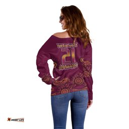 Custom QLD Maroons Cane Toad Blooded Aboriginal Inspired Off Shoulder Sweater