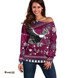 Sea Eagles Rugby Off Shoulder Sweater Manly Boys Victory Christmas Vibe