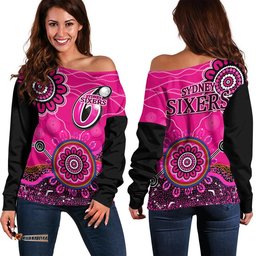 Sydney Sixers Women Off Shoulder Sweater Cricket Indigenous Aboriginal