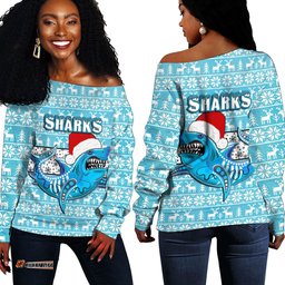 Vibe Hoodie Clothing Cronulla Sutherland Sharks Christmas Off Shoulder Sweaters