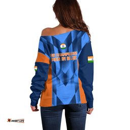 India Cricket Off Shoulder Sweater Men In Blue Go Champions World Cup