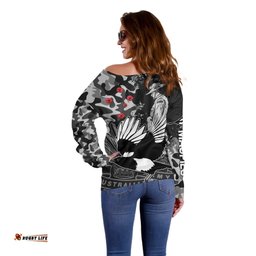 AFL ANZAC Magpies Off Shoulder Sweater Camouflage