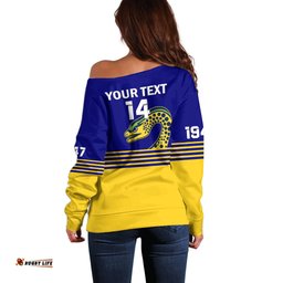 Personalised Eels Rugby Off Shoulder Sweater Parramatta 1947 Dynamic Blue