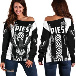 Pies Indigenous Women's Off Shoulder Sweater Collingwood