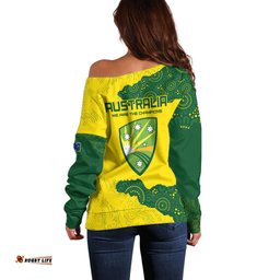 Australia Cricket Off Shoulder Sweater History Commemorative World Cup Winners